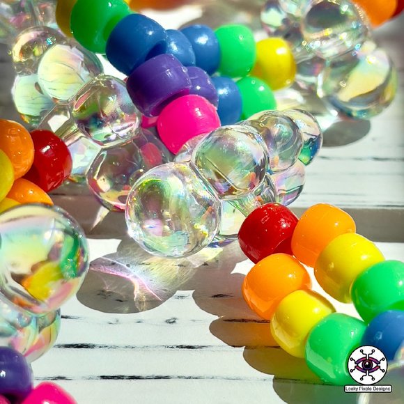 Rainbow Unicorn Perler Necklace - Picture 4 of 7